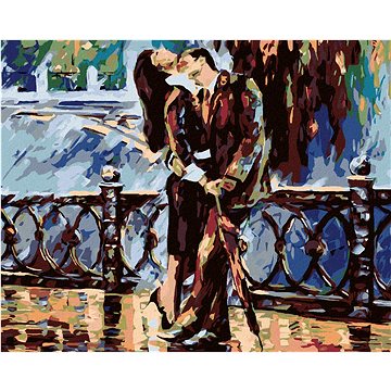 

Diamondi - VÁŠNIVÝ PÁR V ČERNÉM, 40x50 cm, vypnuté plátno na rám
