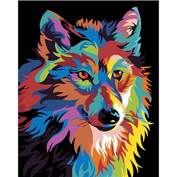 

Diamondi - BAREVNÝ VLK, 40x50 cm, vypnuté plátno na rám