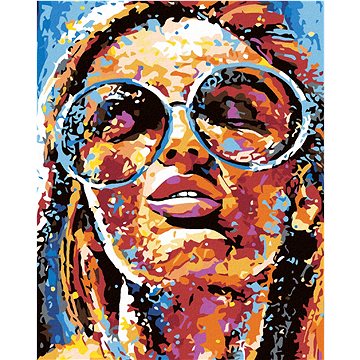 

Diamondi - ŽENA V BARVÁCH A KULATÉ BRÝLE, 40x50 cm, bez rámu a bez vypnutí plátna