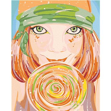

Diamondi - ZELENOOKÁ ŽENA A LÍZÁTKO, 40x50 cm, vypnuté plátno na rám
