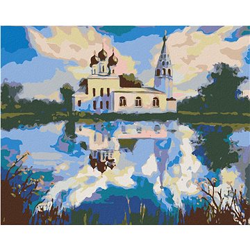 

Diamondi - KOSTELÍK U RYBNÍKA, 40x50 cm, bez rámu a bez vypnutí plátna
