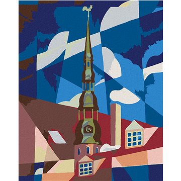 

Diamondi - STŘECHA DOMU A NEBE, 40x50 cm, bez rámu a bez vypnutí plátna