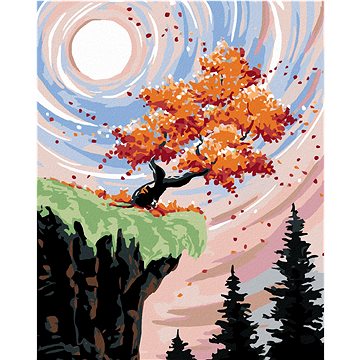

Diamondi - STROM NA ÚPATÍ SKÁLY, 40x50 cm, vypnuté plátno na rám