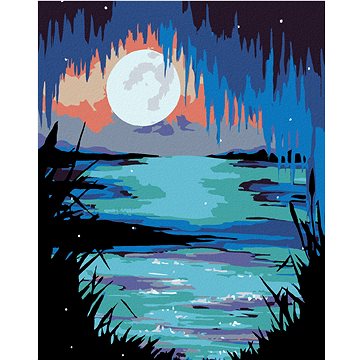 

Diamondi - MĚSÍC NAD JEZEREM, 40x50 cm, bez rámu a bez vypnutí plátna