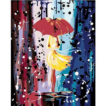 

Diamondi - MANEKÝNKA S DEŠTNÍKEM, 40x50 cm, bez rámu a bez vypnutí plátna
