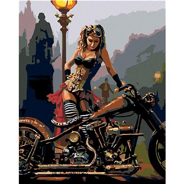 

Diamondi - DRSNÁ HOLKA S MOTORKOU, 40x50 cm, bez rámu a bez vypnutí plátna