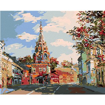 

Diamondi - KOSTELÍK NA PŘEDMĚSTÍ, 40x50 cm, bez rámu a bez vypnutí plátna