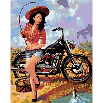 

Diamondi - RYBÁŘKA S MOTORKOU, 40x50 cm, bez rámu a bez vypnutí plátna