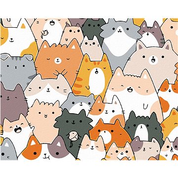 

Diamondi - Diamantové malování - 30 KOČEK, 40x50 cm, Vypnuté plátno na rám