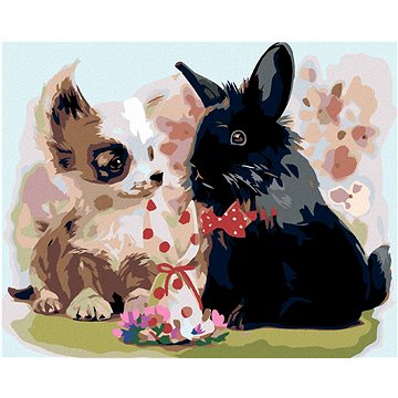 

Diamondi - ŠTĚNĚ S ČERNÝM KRÁLÍKEM, 40x50 cm, bez rámu a bez vypnutí plátna