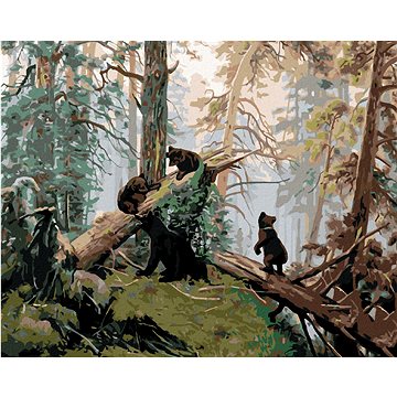 

Diamondi - MEDVĚDÍ RODINKA, 40x50 cm, bez rámu a bez vypnutí plátna