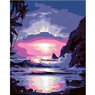 

Diamondi - Diamantové malování - MODRÝ ZÁPAD SLUNCE, 40x50 cm, Vypnuté plátno na rám