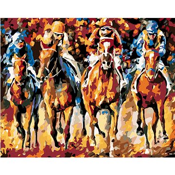 

Diamondi - ZÁVODY NA KONÍCH, 40x50 cm, vypnuté plátno na rám