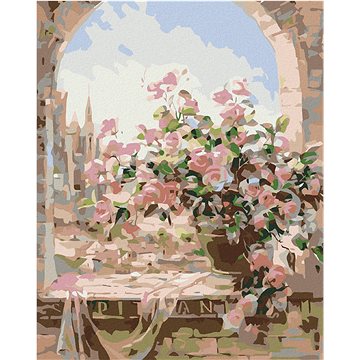 

Diamondi - KVĚTINY V OKNĚ, 40x50 cm, vypnuté plátno na rám