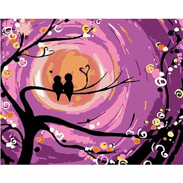 

Diamondi - PTAČÍ ROMANCE, 40x50 cm, vypnuté plátno na rám
