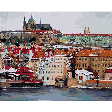 

Diamondi - ZIMNÍ PRAŽSKÝ HRAD, 40x50 cm, bez rámu a bez vypnutí plátna