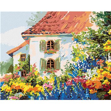 

Diamondi - DŮM V KVĚTINOVÉ ZAHRADĚ, 40x50 cm, vypnuté plátno na rám