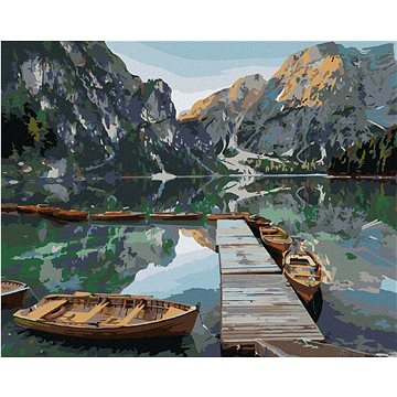 

Diamondi - LOĎKY NA HORSKÉM JEZEŘE, 40x50 cm, bez rámu a bez vypnutí plátna