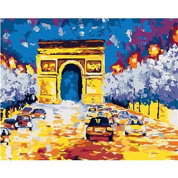 

Diamondi - VÍTĚZNÝ OBLOUK S AUTY, 40x50 cm, vypnuté plátno na rám