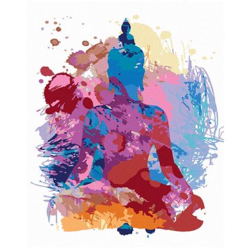 

Diamondi - ABSTRAKTNÍ BAREVNÝ BUDDHA, 40x50 cm, vypnuté plátno na rám
