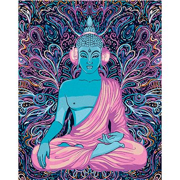 

Diamondi - FIALOVÝ BUDDHA, 40x50 cm, vypnuté plátno na rám
