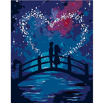 

Diamondi - PÁR NA LÁVCE POD NOČNÍ OBLOHOU, 40x50 cm, bez rámu a bez vypnutí plátna