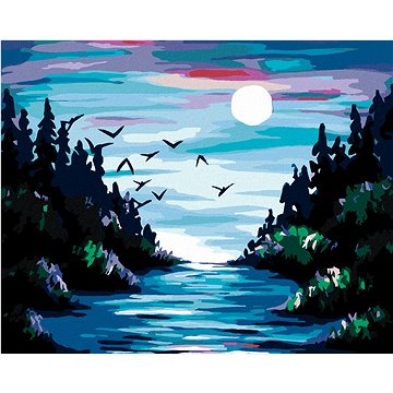

Diamondi - MĚSÍC NAD ŘEKOU, 40x50 cm, bez rámu a bez vypnutí plátna