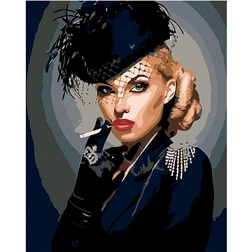 

Diamondi - ŽENA V ČERNÉM, 40x50 cm, vypnuté plátno na rám
