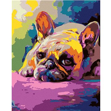 

Diamondi - LEŽÍCÍ BULDOČEK, 40x50 cm, bez rámu a bez vypnutí plátna