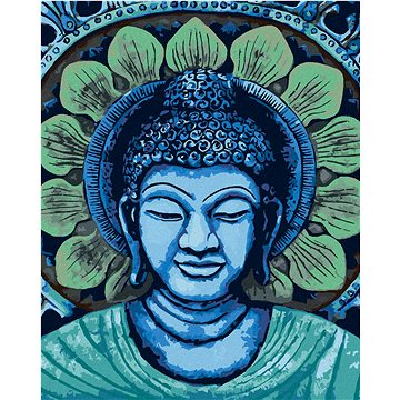

Diamondi - ZELENOMODRÝ BUDDHA, 40x50 cm, vypnuté plátno na rám