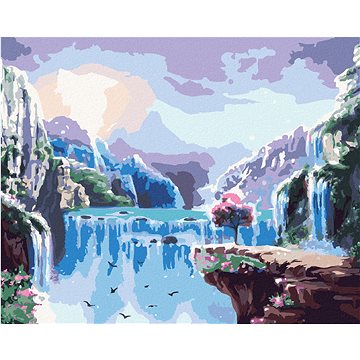 

Diamondi - POHÁDKOVÁ KRAJINA S VODOPÁDY, 40x50 cm, vypnuté plátno na rám