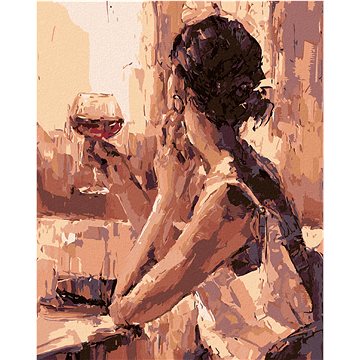 

Diamondi - ŽENA SE SKLENICÍ VÍNA, 40x50 cm, bez rámu a bez vypnutí plátna