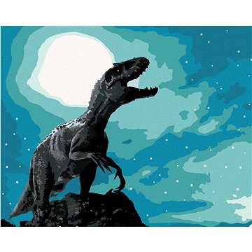 

Diamondi - TYRANNOSAURUS REX V NOCI, 40x50 cm, vypnuté plátno na rám