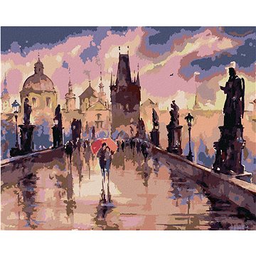 

Diamondi - KARLŮV MOST V DEŠTI, 40x50 cm, bez rámu a bez vypnutí plátna
