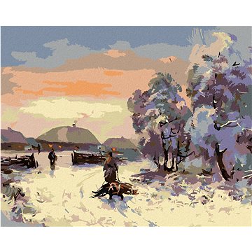 

Diamondi - ZASNĚŽENÁ VESNIČKA, 40x50 cm, bez rámu a bez vypnutí plátna