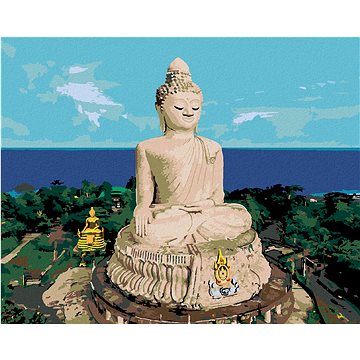

Diamondi - BUDDHA A OCEÁN, 40x50 cm, vypnuté plátno na rám