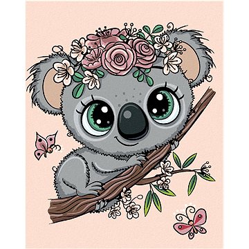 

Diamondi - ROZTOMILÁ KOALA NA VĚTVI, 40x50 cm, bez rámu a bez vypnutí plátna