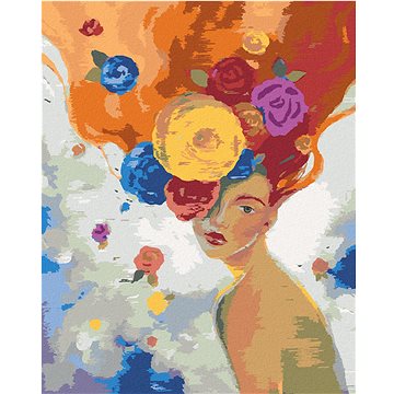 

Diamondi - ZRZAVÁ ŽENA S KVĚTINAMI, 40x50 cm, bez rámu a bez vypnutí plátna