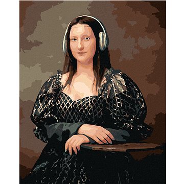 

Diamondi - MONA LISA SE SLUCHÁTKY, 40x50 cm, vypnuté plátno na rám