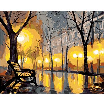 

Diamondi - PODZIMNÍ PARK A LAVIČKA, 40x50 cm, vypnuté plátno na rám