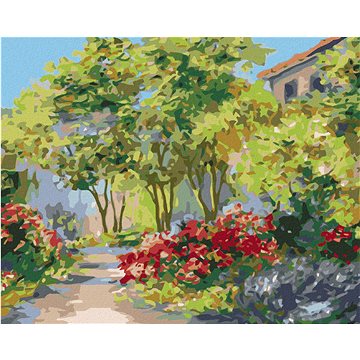 

Diamondi - DŮM V LETNÍM LESE, 40x50 cm, vypnuté plátno na rám
