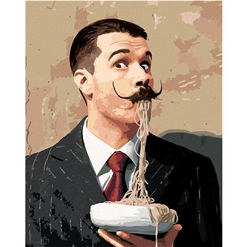

Diamondi - SALVADOR DALÍ A ŠPAGETY, 40x50 cm, bez rámu a bez vypnutí plátna
