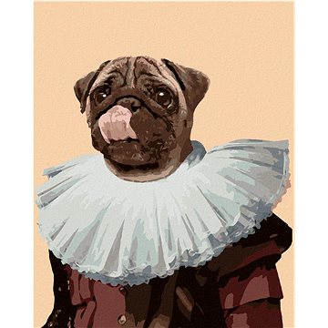 

Diamondi - KRÁLOVSKÝ PES - MOPS, 40x50 cm, bez rámu a bez vypnutí plátna