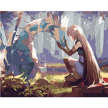 

Diamondi - Diamantové malování - ANIME DÍVKA S DRAKEM, 40x50 cm, Vypnuté plátno na rám