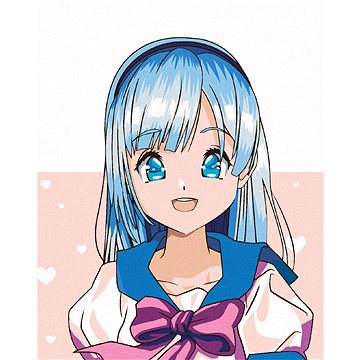 

Diamondi - ANIME DÍVKA S MAŠLÍ, 40x50 cm, bez rámu a bez vypnutí plátna