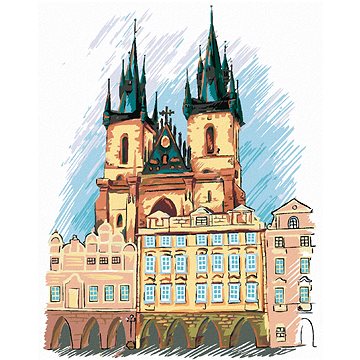 

Diamondi - TÝNSKÝ CHRÁM PRAHA, 40x50 cm, vypnuté plátno na rám
