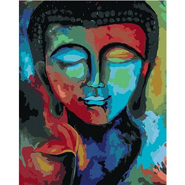 

Diamondi - BAREVNÝ BUDDHA A KVĚTINY, 40x50 cm, bez rámu a bez vypnutí plátna