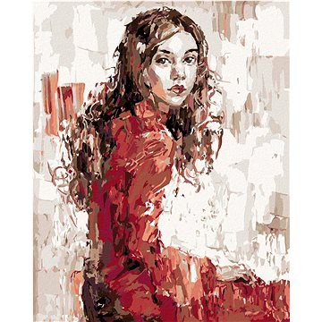 

Diamondi - MLADÁ ŽENA V ČERVENÝCH ŠATECH, 40x50 cm, bez rámu a bez vypnutí plátna