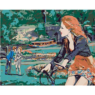 

Diamondi - ŽENA NA KOLE V PARKU, 40x50 cm, vypnuté plátno na rám