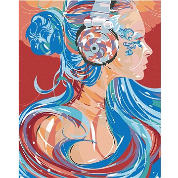 

Diamondi - ŽENA SE SLUCHÁTKY V OPOJENÍ HUDBOU, 40x50 cm, bez rámu a bez vypnutí plátna